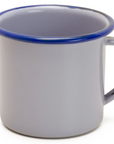 Taza de mesa de peltre mostaza con borde negro
