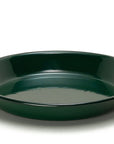 Plato hondo de peltre verde sin bordes