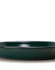 Plato hondo de peltre verde sin bordes