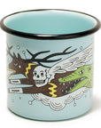 Taza de mesa de peltre menta con borde negro Venado