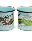 Taza de mesa de peltre menta con borde negro Venado