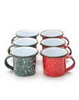 Seis tazas para expreso navideñas de peltre