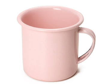 Taza de mesa de peltre rosa sin bordes