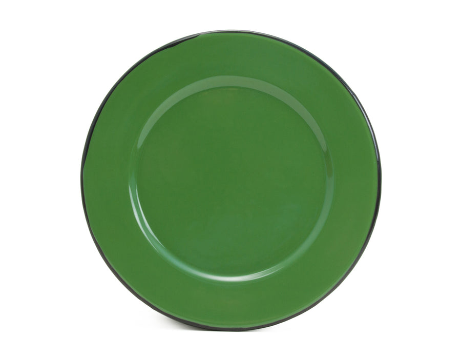 Plato trinche 24 cm de peltre nopal con borde negro