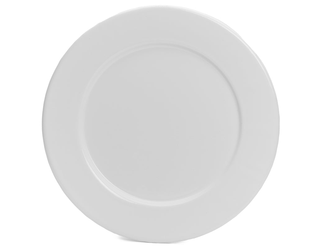 Plato trinche 27 cm de peltre blanco sin bordes