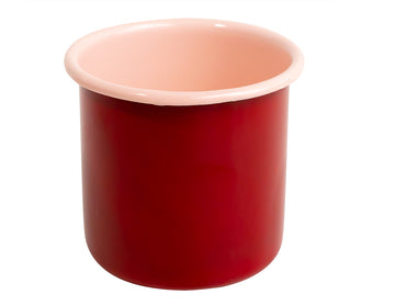 Vaso de mesa rojo interior rosa de peltre